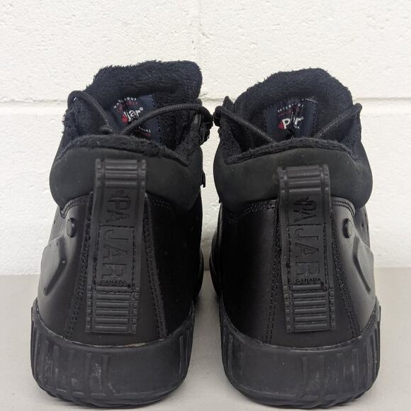 Mens SZ 9-9.5 Pajar Black Sneaker Winter Boot Comfort Faux Fur Lined Leather - Picture 7 of 9